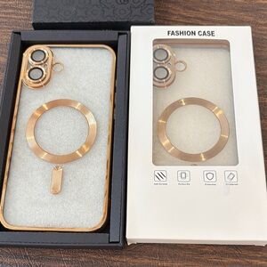 2 for1! Clear/ Gold  iPhone 16 plus Cases - Sleek Protective case